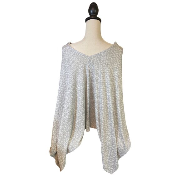 Annalee Hope Womens Poncho Wrap Top Small Gray Knit Lightweight USA Minimalist - Picture 2 of 7